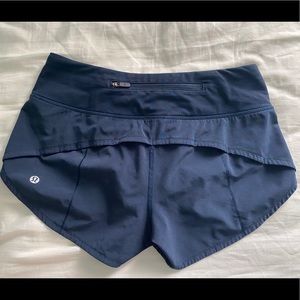 Navy Lululemon Speed Up Shorts Size 2